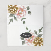 Waterverf pioen tafel zitnummers plaats kaart plaatskaartje (Buitenkant ongevouwen)