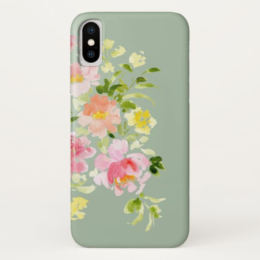 Waterverf pioen tuin Case-Mate iPhone case (Achterkant)