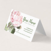 WATERVERF PIOENBLOEM Gevouwen Visitekaartje (Voorkant)