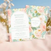 Waterverf pioenen Bloemen bruiloft Details Kaarten