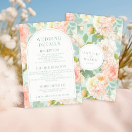 Waterverf pioenen Bloemen bruiloft Details Kaarten