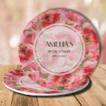 Waterverf Pioenen Bloemen Vrijgezellenfeest Papieren Bordje<br><div class="desc">Elegante waterverf roze pioenen en groen,  deze papieren borden zijn gepersonaliseerd voor een bruiloft vrijgezellenfeest of elke gelegenheid. OVEREENKOMENDE objecten in ons collectie.</div>
