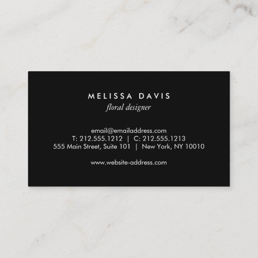 Waterverf pioenen bos visitekaartje (Achterkant)