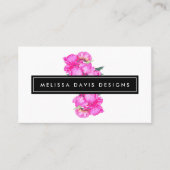 Waterverf pioenen bos visitekaartje (Voorkant)