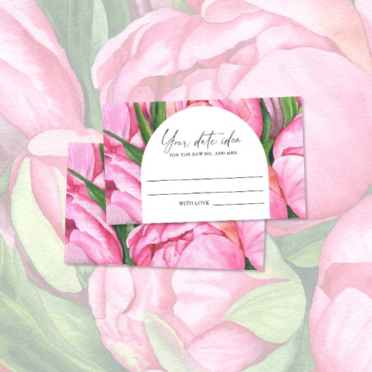 Waterverf pioenen - Date nacht ideeën \ Date jar Informatiekaartje