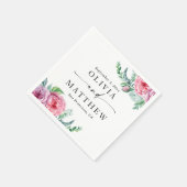 Waterverf pioenen. Elegante boho bloemenbruiloft Servet (Hoek)