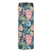 Waterverf Pioenen Floral Monogram Thermosbeker (Achterkant)