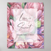 Waterverf pioenen - liefde is zoet Neem een trakta Poster (Voorkant)
