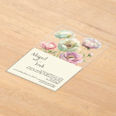  Waterverf pioenen moderne bruiloft Acryl Uitnodigingen (Laagn)