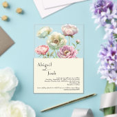  Waterverf pioenen moderne bruiloft Acryl Uitnodigingen (Insitu (Huwelijk))