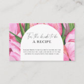 Waterverf pioenen - Recept voor de bruid te zijn Informatiekaartje (Voorkant)