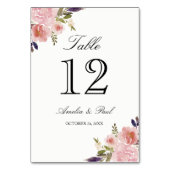 Waterverf Pioenen Roze Trouwtafel Aantal Kaarten (Voorkant)
