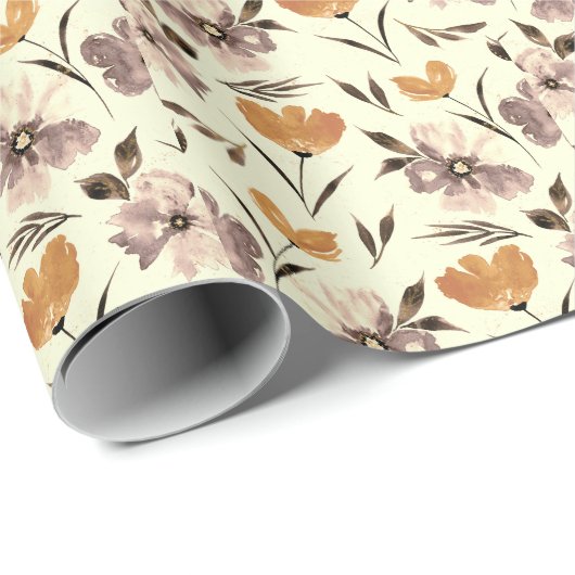 Waterverf pioenroos, abstract bloemmotief. cadeaupapier (Rol Hoek)