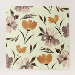 Waterverf pioenroos, abstract bloemmotief. legpuzzel