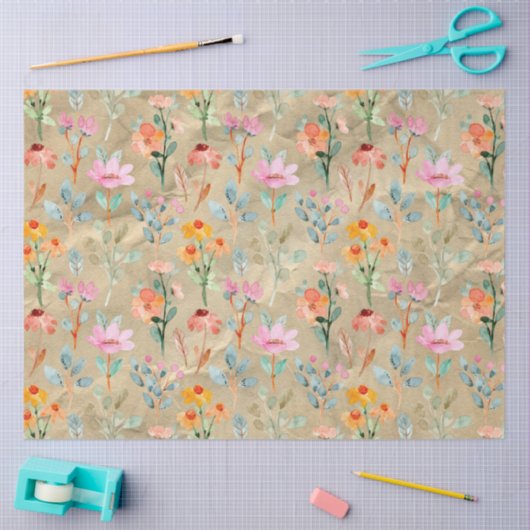  Waterverf pioenroos floral decoupage Tissuepapier (Craft)