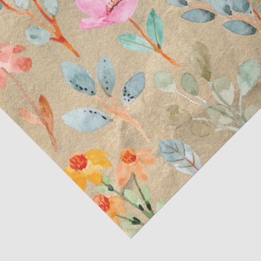  Waterverf pioenroos floral decoupage Tissuepapier (Detail)