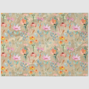 Waterverf pioenroos floral decoupage Tissuepapier