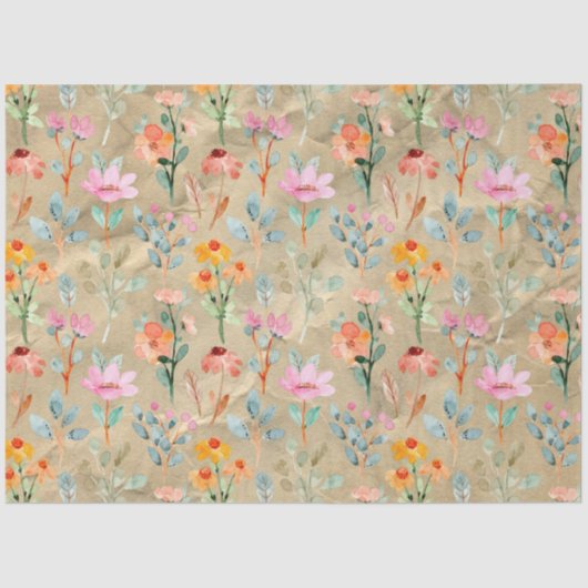 Waterverf pioenroos floral decoupage Tissuepapier (Voorkant)