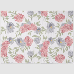  Waterverf pioenroos floral decoupage Tissuepapier