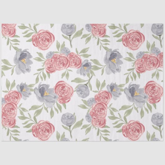  Waterverf pioenroos floral decoupage Tissuepapier (Voorkant)
