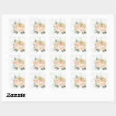 Waterverf Pioenroos Roze Spikkel Sticker (Vel)