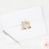 Waterverf Pioenroos Roze Spikkel Sticker (Envelop)