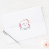 Waterverf Pioenrozen Bloemen Zakelijk Product Vierkante Sticker (Envelop)