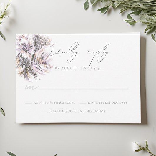 Waterverf Pioenrozen Bruiloft RSVP Reactie Kaart