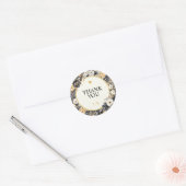 Waterverf Pioenrozen Monogram Dank u Sticker (Envelop)