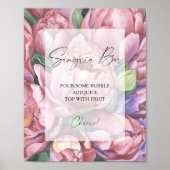 Waterverf pioenrozen rozen - Sangria Bar Poster (Voorkant)