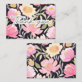 Waterverf Pioenrozen van dankbaarheid bedankje Notitiekaartje (Voorkant / Achterkant)