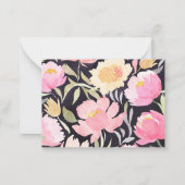 Waterverf Pioenrozen van dankbaarheid bedankje Notitiekaartje (Achterkant)