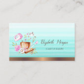 Waterverf Piping Bag Flowers Bakkerij Gereedschap Visitekaartje (Voorkant)