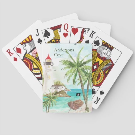 Waterverf Pirate Cove Summer Pokerkaarten (Achterkant)