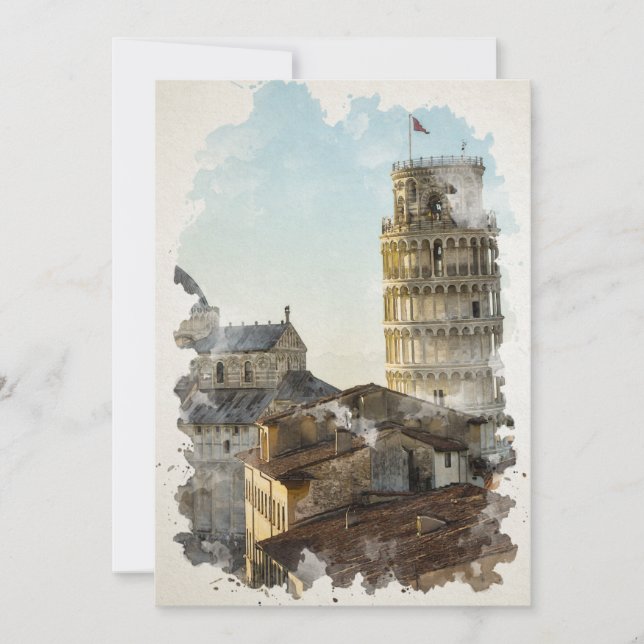 Waterverf Pisa Italië Art (Voorkant)