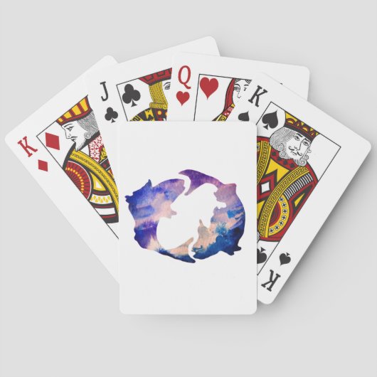 Waterverf Pisces, Fsih Zodiac Sign Pokerkaarten (Achterkant)
