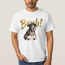 Waterverf Pitbull: BRUH! Elegante streetwear T-shirt