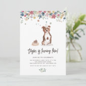 Waterverf Pitbull Hond Verjaardagsfeest Kaart (Staand voorkant)