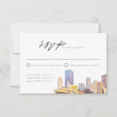 Waterverf Pittsburgh Skyline RSVP-kaart Kaart (Voorkant)