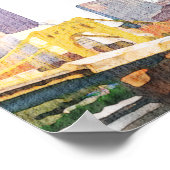 Waterverf Pittsburgh Skyline Wedding Welkomstteken Poster (Hoek)