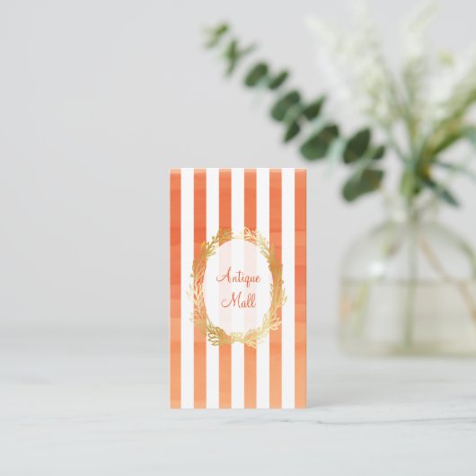 Waterverf PixDezines celosia oranje strepen Visitekaartje (Staand voorkant)