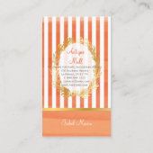 Waterverf PixDezines celosia oranje strepen Visitekaartje (Achterkant)