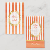 Waterverf PixDezines celosia oranje strepen Visitekaartje (Voorkant / Achterkant)