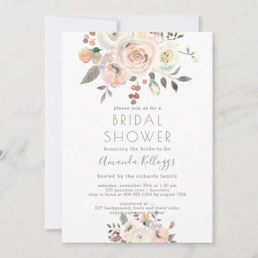 Waterverf PixDezines Peaches+Cream Vrijgezellenfee Kaart (Voorkant)