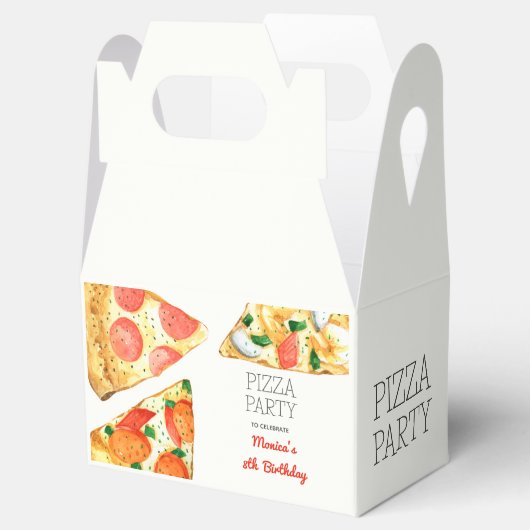 Waterverf Pizza Feest Verjaardag Bedankdoosjes (Geopend)