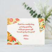 Waterverf Pizza Feest Verjaardag Bedankkaart (Staand voorkant)