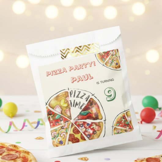 Waterverf Pizza Feest Verjaardag Bedankzakje
