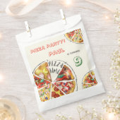 Waterverf Pizza Feest Verjaardag Bedankzakje (Geknipt)