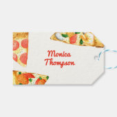 Waterverf Pizza Feest Verjaardag Cadeaulabel (Voorkant (Horizontaal))
