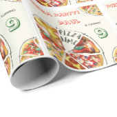 Waterverf Pizza Feest Verjaardag Cadeaupapier (Rol Hoek)